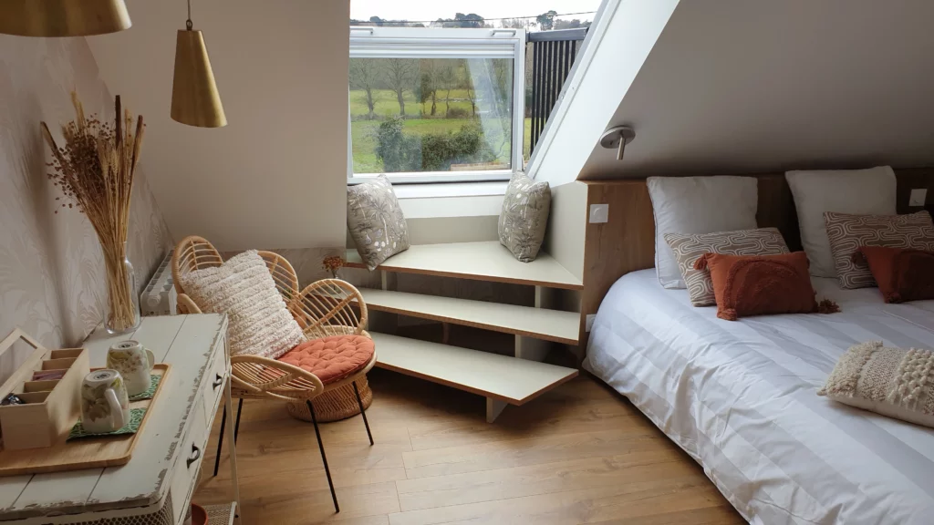 chambre d’hôtes Palissandre à Sarzeau avec velux balcon