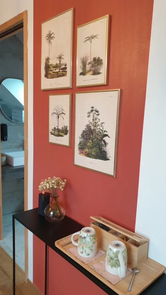 Intérieur chambre d’hôtes Palissandre style campagne contemporaine
